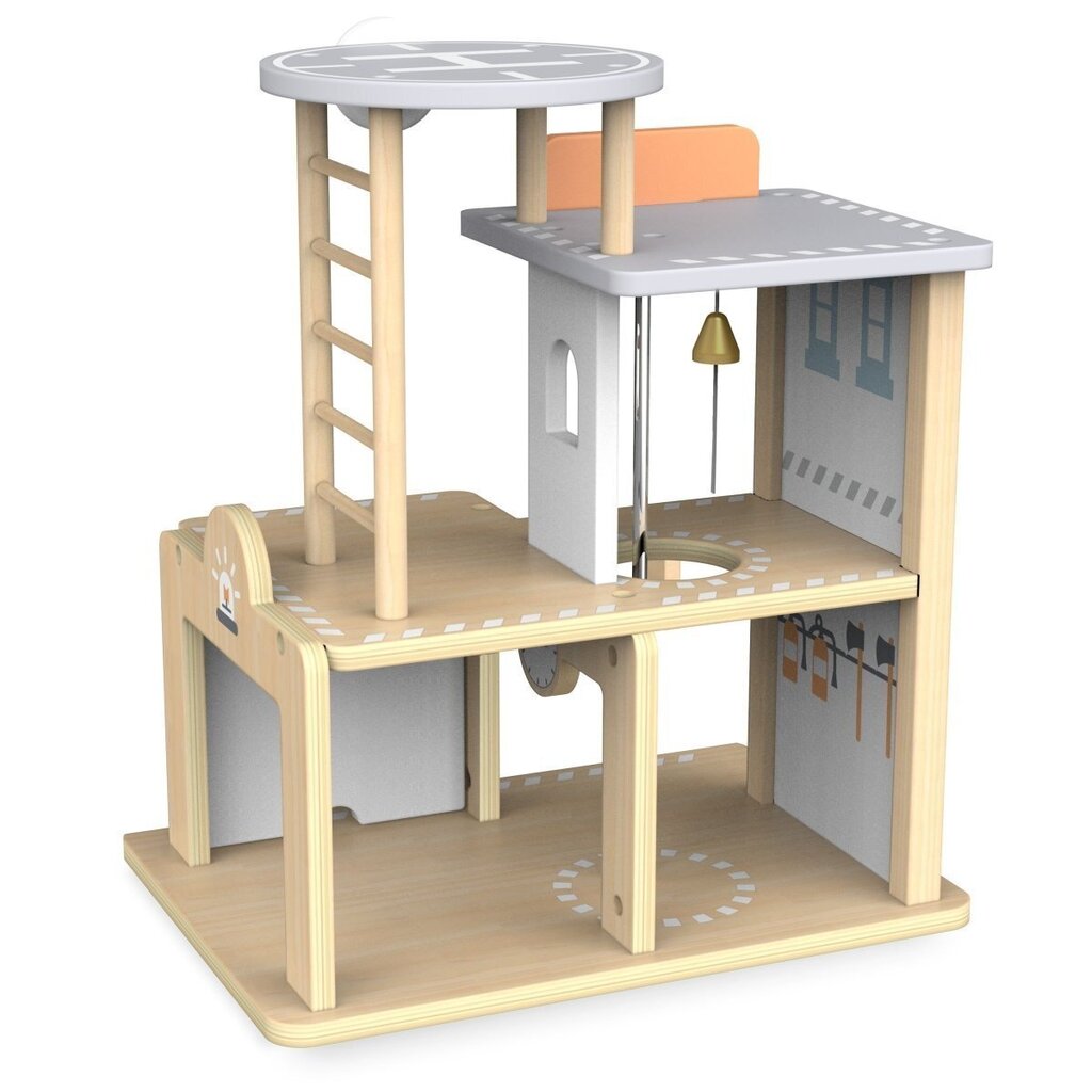 Puidust tuletõrjejaam koos tarvikutega, Mamabrum hind ja info | Poiste mänguasjad | kaup24.ee