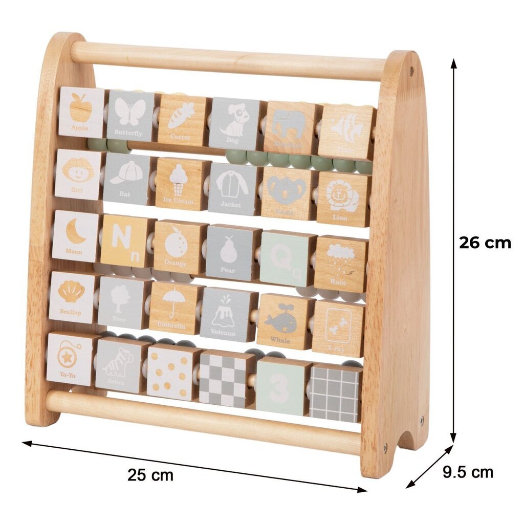 Puidust tähestik ja abacus hind ja info | Arendavad mänguasjad | kaup24.ee