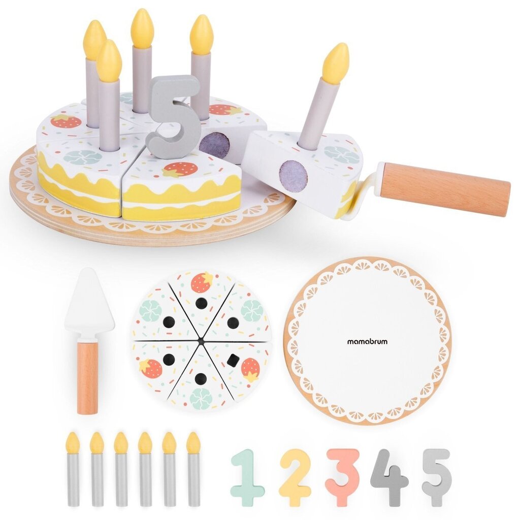 Puidust sünnipäevakook lõikamiseks цена и информация | Tüdrukute mänguasjad | kaup24.ee
