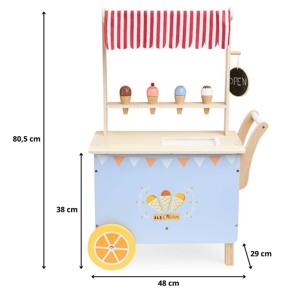 Puidust jäätisekäru hind ja info | Tüdrukute mänguasjad | kaup24.ee