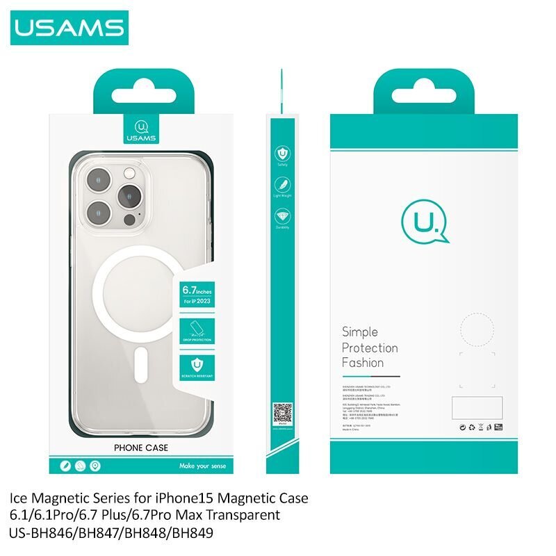 Usams BH846 Ice-Magnet iPhone 15 цена и информация | Telefoni kaaned, ümbrised | kaup24.ee