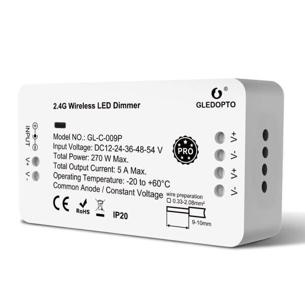 LED-kontroller Zigbee Dimmer (Zigbee+RF) Gledopto hind ja info | Regulaatorid | kaup24.ee