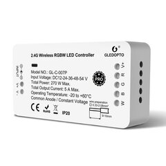 Светодиодный контроллер Gledopto Zigbee Pro RGBW (Zigbee+RF) 12–54 В постоянного тока цена и информация | Регуляторы | kaup24.ee
