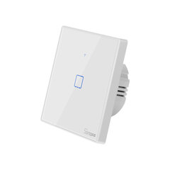 Sonoff TX T2 EU 1C 1-канальный умный настенный сенсорный выключатель света WiFi + RF (белый, с рамкой) цена и информация | Выключатели, розетки | kaup24.ee