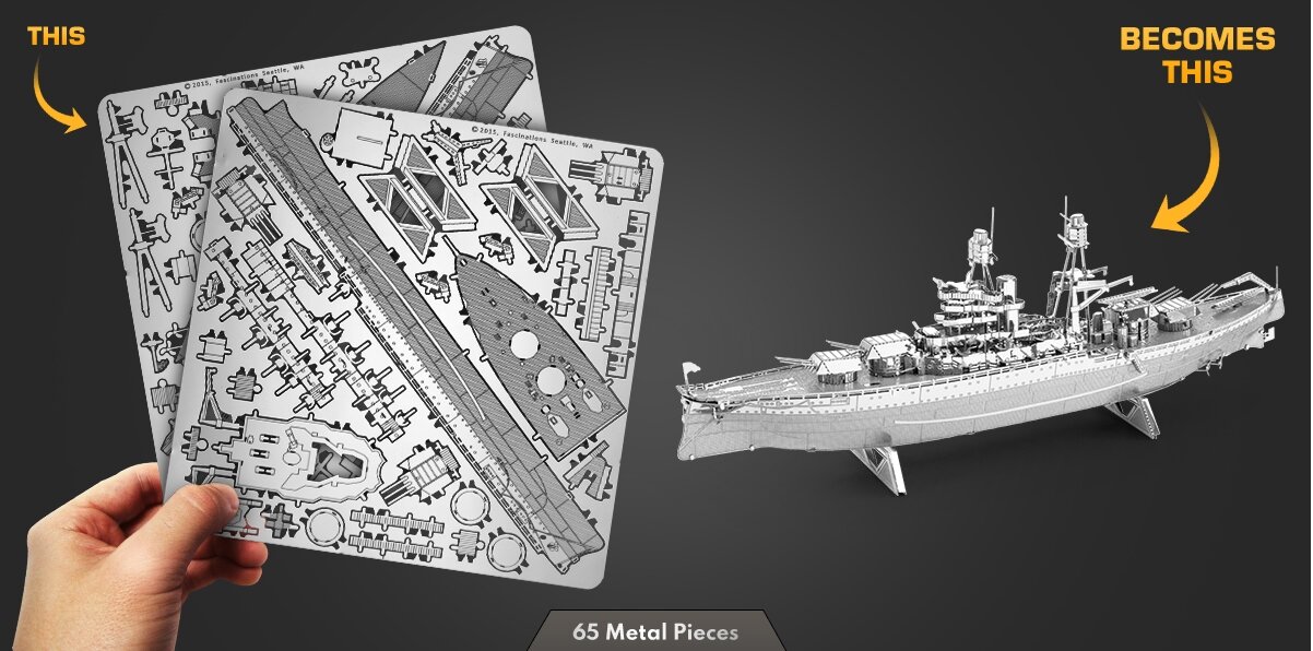 3D pusle Metal Earth Uss Arizona hind ja info | Klotsid ja konstruktorid | kaup24.ee