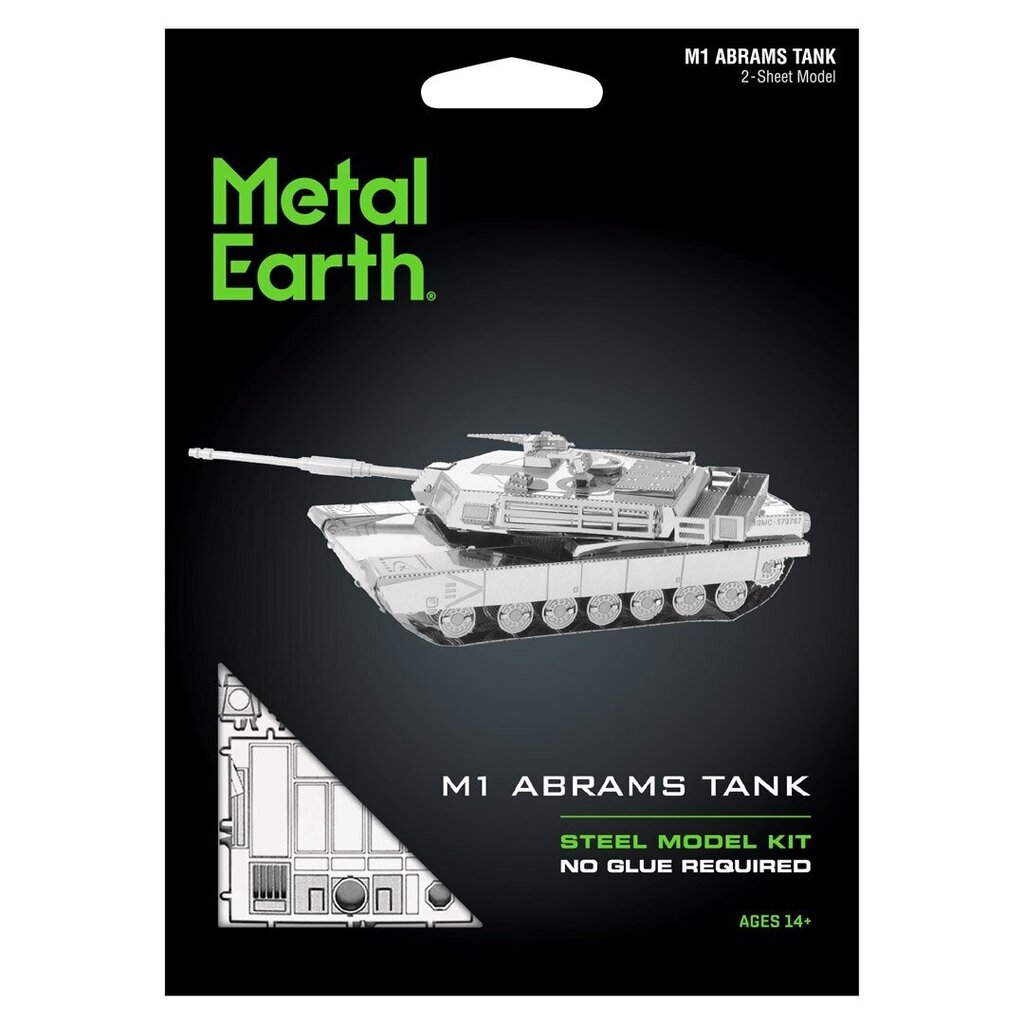 3D pusle Metal Earth Tank M1 Abrams цена и информация | Klotsid ja konstruktorid | kaup24.ee