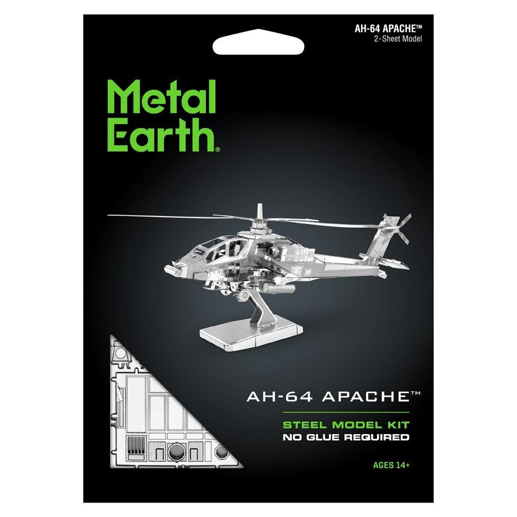 3D pusle Metal Earth AH-64 Apache hind ja info | Klotsid ja konstruktorid | kaup24.ee