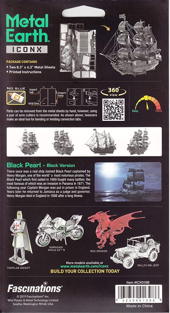 3D pusle Metal Earth Black Pearl Black Version hind ja info | Klotsid ja konstruktorid | kaup24.ee