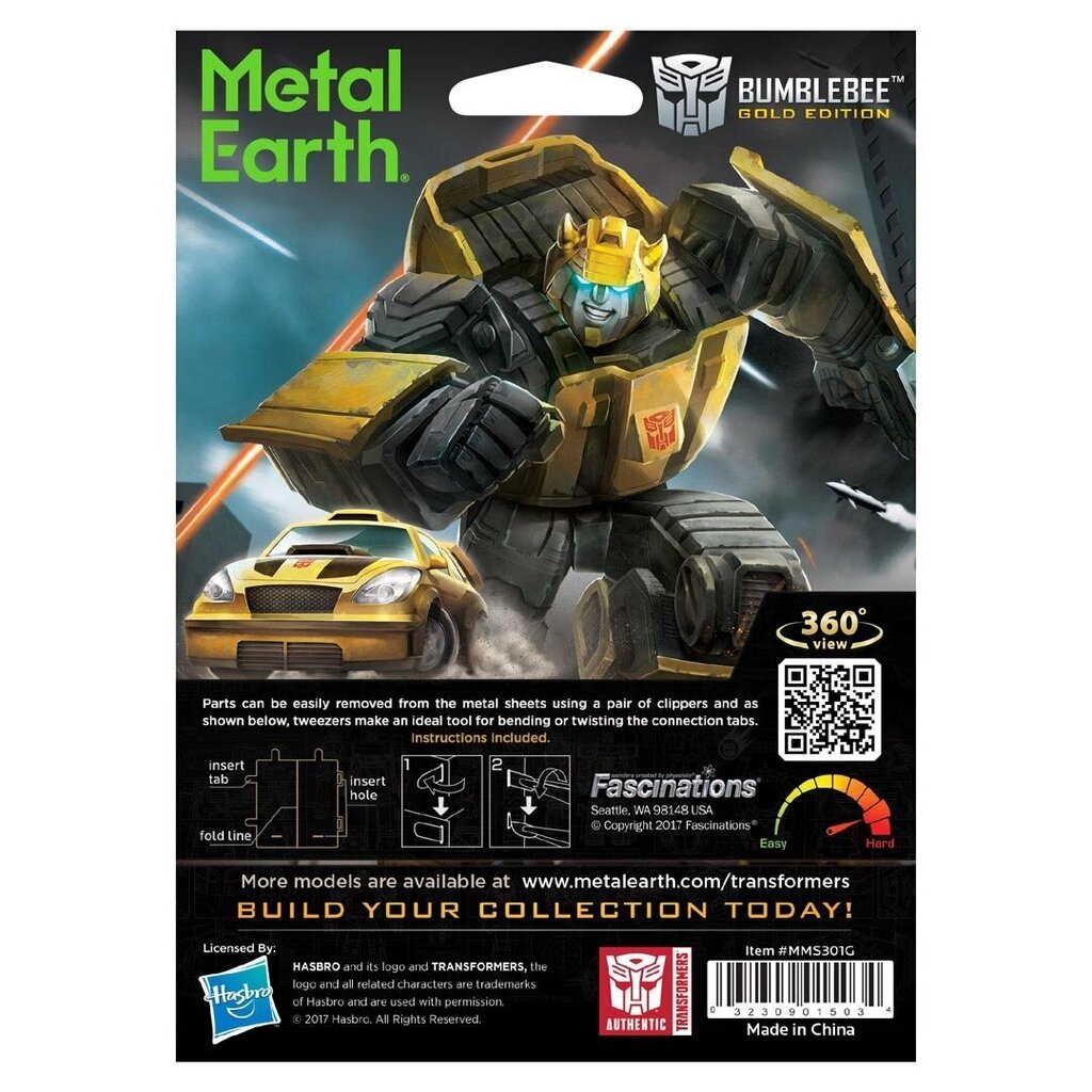 3D pusle Metal Earth Transformers Bumblebee Gold hind ja info | Klotsid ja konstruktorid | kaup24.ee