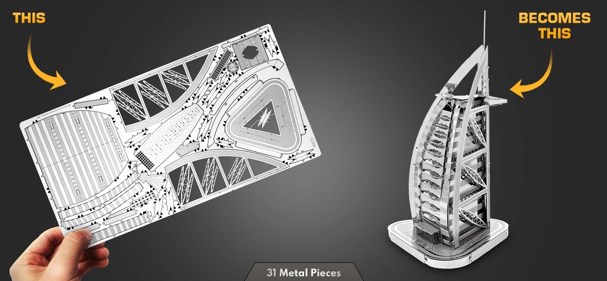 3D pusle Metal Earth Burj Al Arab hind ja info | Pusled | kaup24.ee