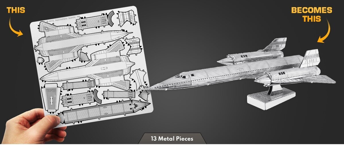 3D pusle Metal Earth SR-71 Blackbird цена и информация | Klotsid ja konstruktorid | kaup24.ee