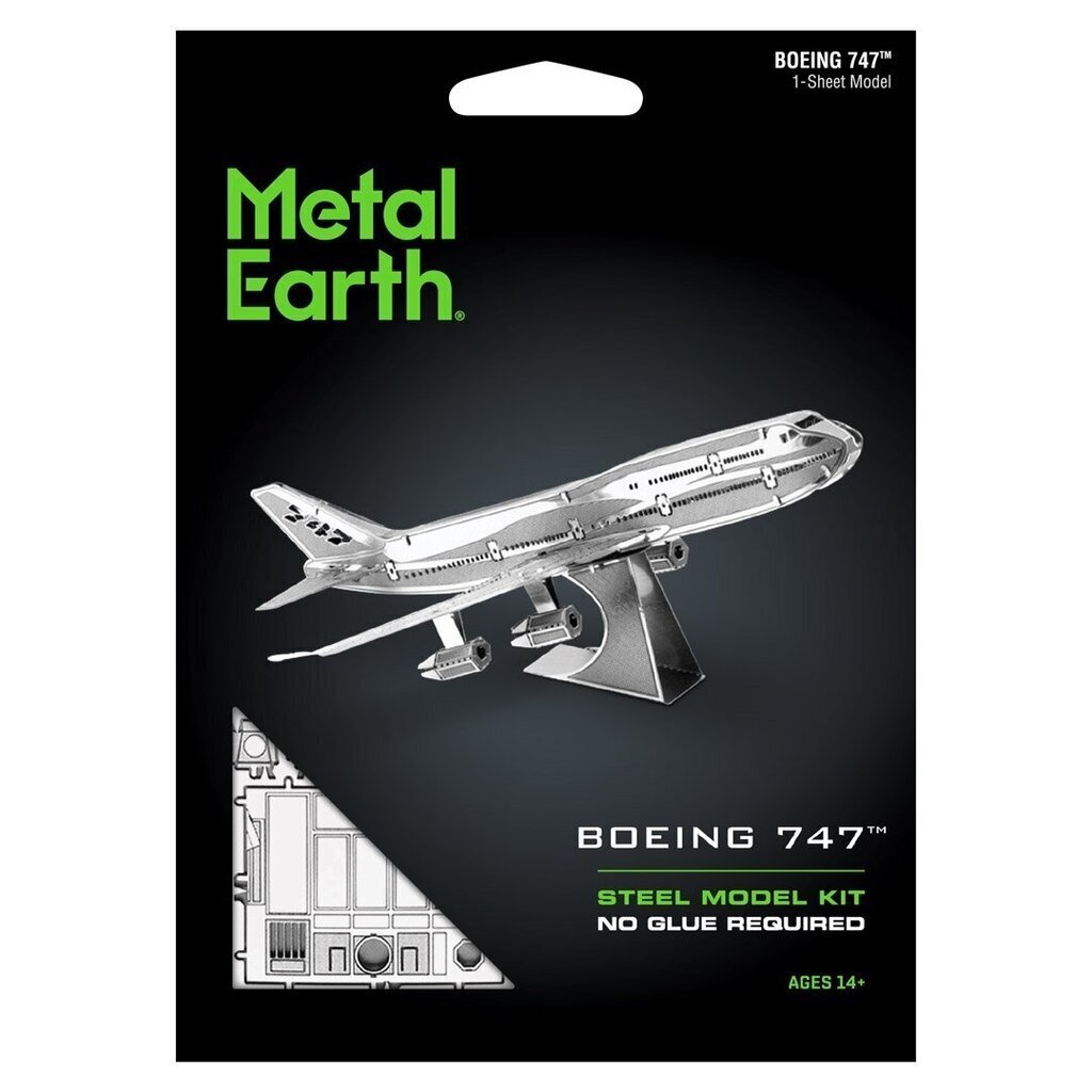 3D pusle Metal Earth Boeing 747 Commercial Jet цена и информация | Klotsid ja konstruktorid | kaup24.ee