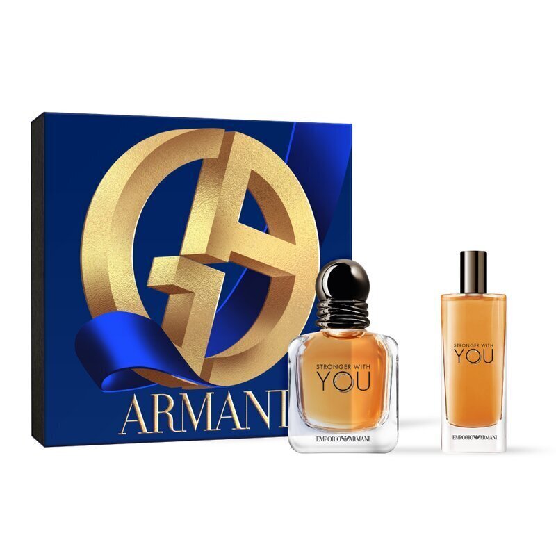 Komplekt meestele Giorgio Armani Stronger With You EDT 30 ml + EDT 15 ml hind ja info | Meeste parfüümid | kaup24.ee