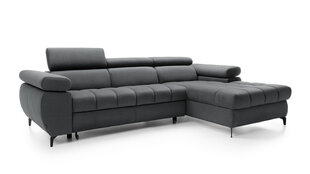Угловой диван LARS MINI - L-образный мягкий уголок (цвет: серый, оттоманка: справа) цена и информация | Угловые диваны | kaup24.ee
