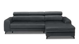 Угловой диван MODESTO- L-образный мягкий уголок (цвет: темно-серый, оттоманка: правая) цена и информация | Угловые диваны | kaup24.ee