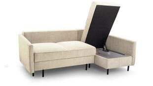 Угловой диван MIUMIU - компактный мягкий уголок из вельвета со спальной функцией и основанием для кровати 220x137 (цвет: бежевый, оттоманка: справа) цена и информация | Угловые диваны | kaup24.ee