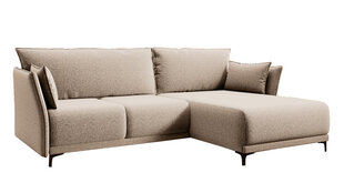 Угловой диван LOTTA - L-образная гостиная зона, мягкий уголок, кушетка со спальной функцией и спальным местом (цвет: кремовый, пуфик: слева) цена и информация | Угловые диваны | kaup24.ee