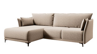 Угловой диван LOTTA - L-образная гостиная зона, мягкий уголок, кушетка со спальной функцией и спальным местом (цвет: кремовый, пуфик: слева) цена и информация | Угловые диваны | kaup24.ee