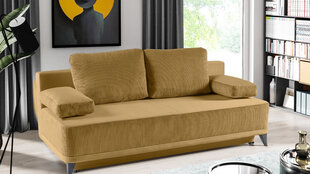 Диван-кровать TONI - диван, кушетка со спальной функцией и выдвижными ящиками в вельвете (цвет: горчичный) цена и информация | Диваны | kaup24.ee