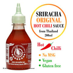 Sriracha klassikaline kuum tšillikaste ilma maitsetugevdajata, Sriracha hot chilli sauce no MSG, Flying Goose Brand, 200 ml hind ja info | Kastmed | kaup24.ee