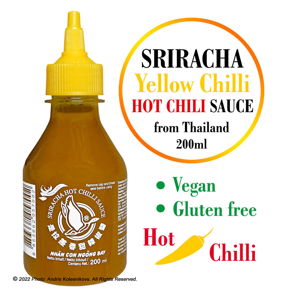 Sriracha kuum tšillikaste kollasest tšillist, SRIRACHA HOT Chilli sauce from Yellow Chilli, Flying Goose Brand, 200ml. цена и информация | Kastmed | kaup24.ee