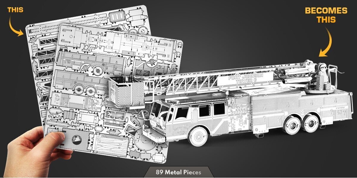 3D pusle Metal Earth Fire Engine цена и информация | Klotsid ja konstruktorid | kaup24.ee