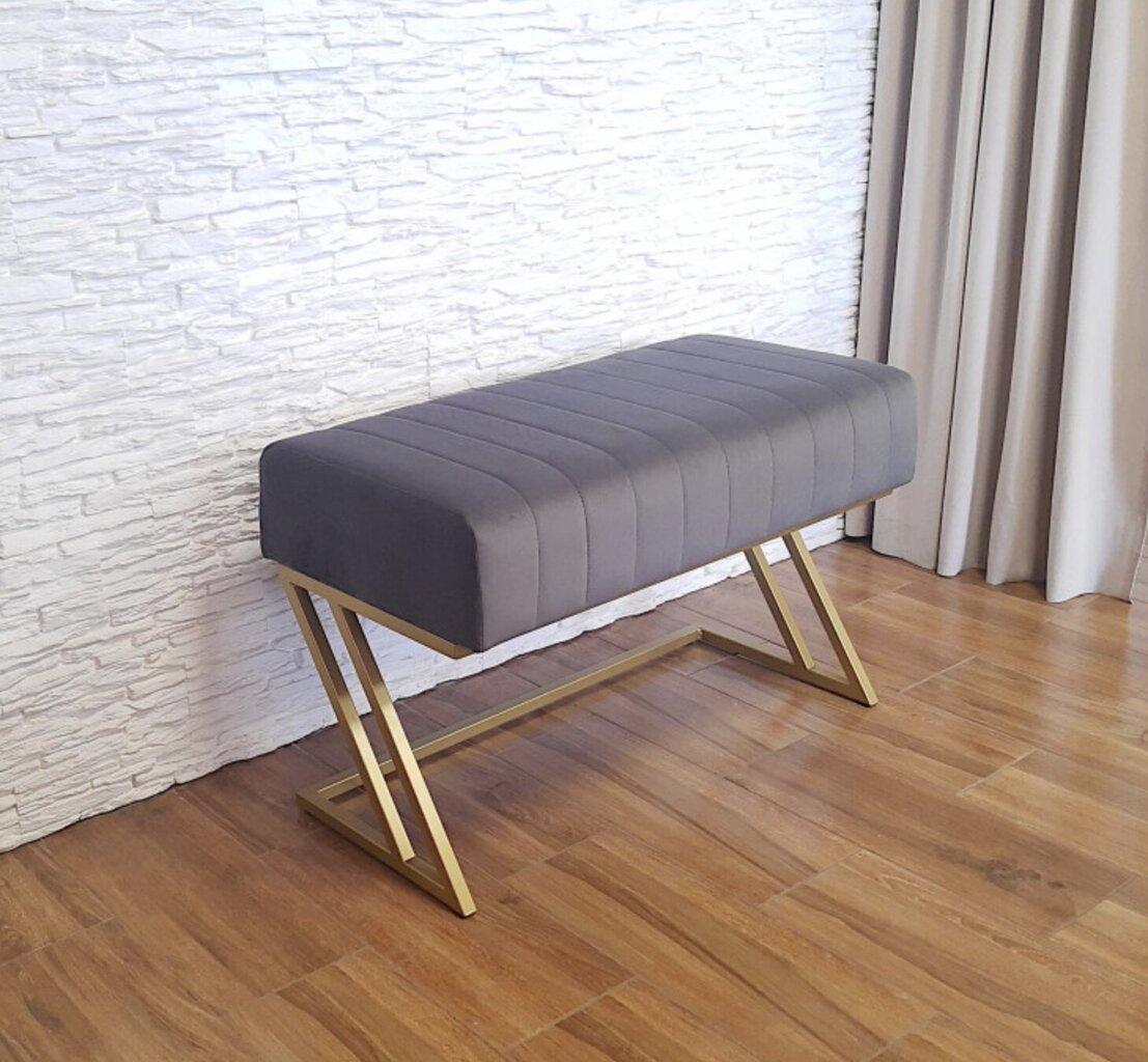 Puff Xenia Decorates, 80x40 cm, kuldne, hall hind ja info | Kott-toolid, tumbad, järid | kaup24.ee