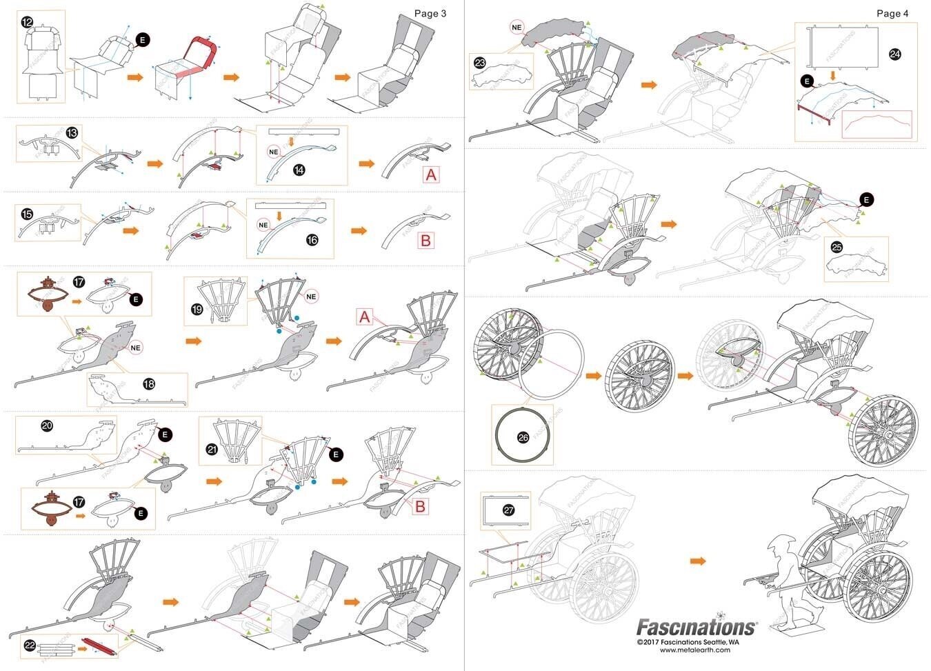 3D pusle Metal Earth Japanese Rickshaw hind ja info | Klotsid ja konstruktorid | kaup24.ee