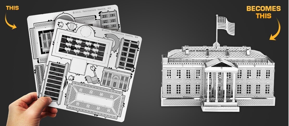 3D pusle Metal Earth White House hind ja info | Klotsid ja konstruktorid | kaup24.ee