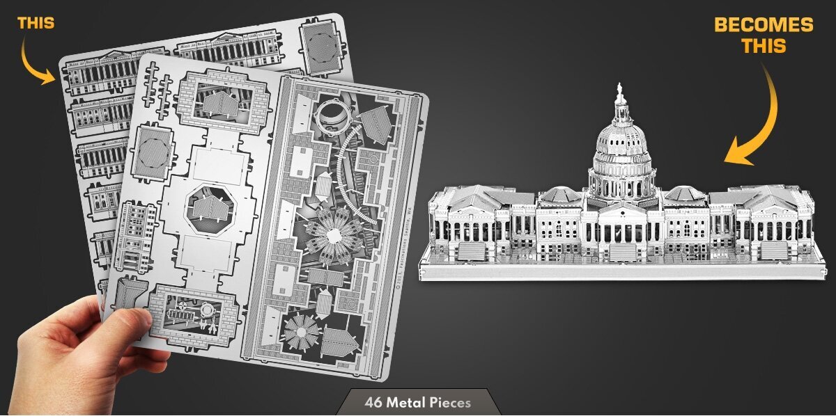 3D pusle Metal Earth United States Capitol цена и информация | Pusled | kaup24.ee