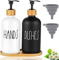Набор стеклянных дозаторов для мыла, 2 предмета цена и информация | Аксессуары для ванной комнаты | kaup24.ee