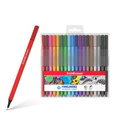 Värviliste pastakate komplekt Fineliners, ErichKrause, paksus 0,4mm, 18 pliiatsit. hind ja info | Kirjutusvahendid | kaup24.ee