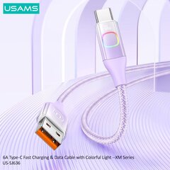 Usams XM Series 6A USB to type-C 1.2m, helesinine hind ja info | Mobiiltelefonide kaablid | kaup24.ee