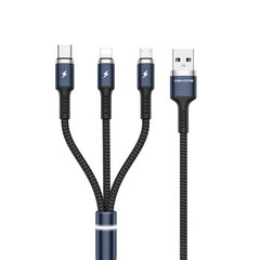 Wekome USB-A/Lightning USB-C/Micro USB, 1.2 m цена и информация | Кабели и провода | kaup24.ee