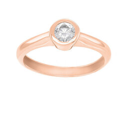 Brilio Очаровательное кольцо из розового золота с цирконом SR042RAU цена и информация | Кольцо | kaup24.ee