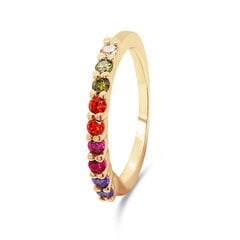 Brilio Silver Достойное позолоченное кольцо с цветными цирконами RI063Y цена и информация | Кольцо | kaup24.ee