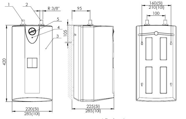 Mahtuvuslik surveboiler Elektromet BETA MINI-10 kraanikausi all, 10 l hind ja info | Boilerid | kaup24.ee