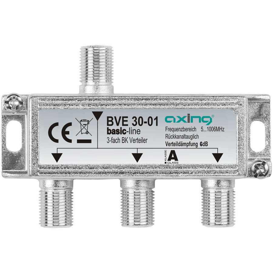 DVB-T2 1/3 maapealse televisioonisignaali jaotur BVE 30-01 Axing 1-suunaline, 3-suunaline 5-1006 MHz цена и информация | TV antennid | kaup24.ee