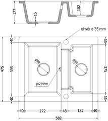 Granitinė virtuvinė plautuvė Mexen Carlos su maišytuvu ir sifonu, Black granite+Chrome цена и информация | Раковины на кухню | kaup24.ee