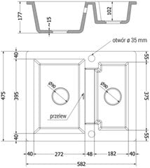 Granitinė virtuvinė plautuvė Mexen Carlos su maišytuvu ir sifonu, Grey+Chrome цена и информация | Раковины на кухню | kaup24.ee