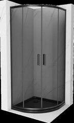 Pusapvalė dušo kabina Mexen Rio F su padėklu ir sifonu, Graphite/Black, 90 x 90 cm цена и информация | Душевые кабины | kaup24.ee