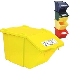 Virnastatav jäätmete sorteerimiskonteiner, 45L, kollane цена и информация | Мусорные баки | kaup24.ee