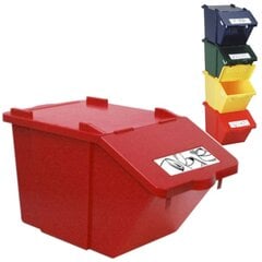 Virnastatav jäätmete sorteerimiskonteiner 45L, punane hind ja info | Prügikastid | kaup24.ee