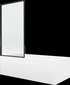 Vann Mexen Cubik viimistluse ja klaasseinaga, 150x70 cm + 70 cm, valge+I/painduv/must raam hind ja info | Vannid | kaup24.ee