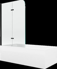 Vann Mexen Cubik viimistluse ja klaasseinaga, 150x70 cm + 80 cm, valge+II/must hind ja info | Vannid | kaup24.ee