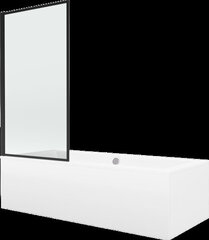 Vann Mexen Cube viimistluse ja klaasseinaga, 180x80 cm + 80 cm, valge+I/kokkupandav/must raam цена и информация | Ванны | kaup24.ee