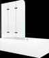 Vann Mexen Cube viimistluse ja klaasseinaga, 170x80 cm + 120 cm, valge+III/painduv/must hind ja info | Vannid | kaup24.ee
