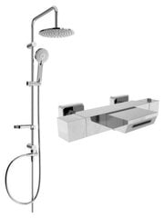 Vanni-dušisüsteem termostaatsegistiga Mexen Carl Cube, Chrome hind ja info | Komplektid ja dušipaneelid | kaup24.ee