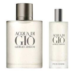 Набор Giorgio Armani Acqua di Gio для мужчин: туалетная вода EDT, 50 мл + туалетная вода EDT, 15 мл цена и информация | Мужские духи | kaup24.ee