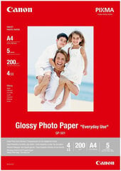 Canon photo paper GP-501 A4 Glossy 200g 5 sheets цена и информация | Смягчает воду и защищает Вашу посудомоечную машину от извести. | kaup24.ee